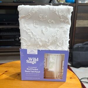 Wild Sage White Rod Pocket Back Tab Panel NWT